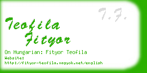 teofila fityor business card